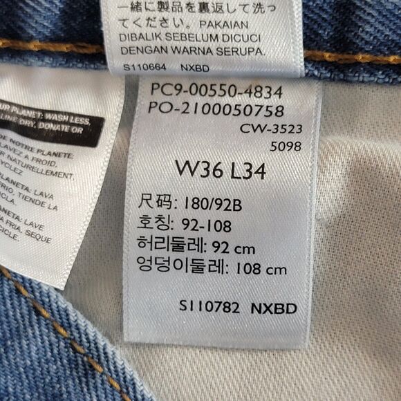 Levis 550 Jeans Mens 36x33* Blue Relaxed Straight Leg Red Tab American Denim - Picture 14 of 14